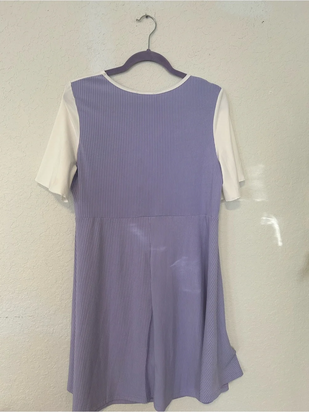 Rosegal Lavender and Cream Striped Top with Velour Accent, Romantic Retro Sz L - Picture 4 of 10